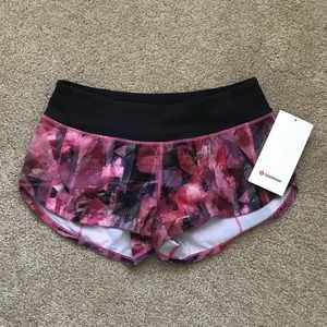 BNWT Lululemon speed shorts, size 4